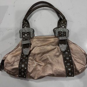 Charm and Luck Pink Metallic Handbag